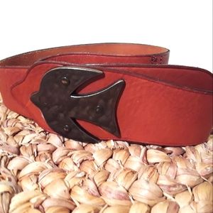 Fossil Wide Leather Belt Size M